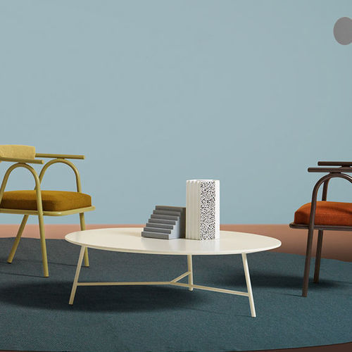 Tavolino basso contemporaneo - Boogie - My Home Collection - in rovere / in MDF laccato / in marmo