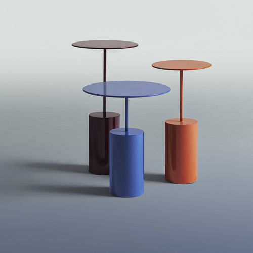 Tavolo d'appoggio contemporaneo - Cocktail - My Home Collection - in lamiera / con supporto in lamiera di acciaio / rotondo