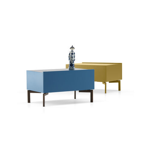 Comodino contemporaneo - Sally - My Home Collection - in MDF laccato / con supporto in acciaio laccato / rettangolare