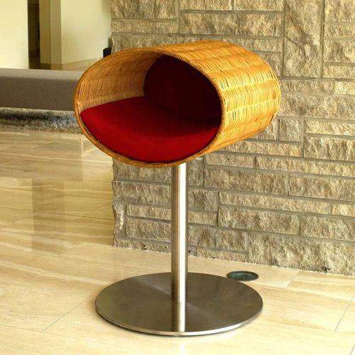 Letto per gatto in pelle - RONDO STAND - pet.interiors - in velluto / in cotone / in acciaio inossidabile