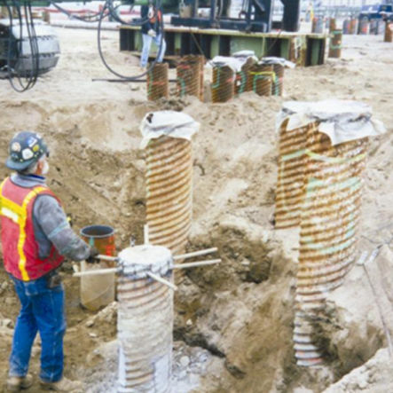 Palo infisso battuto con tuboforma - HEL-COR®  - Contech - in acciaio / di fondazione / con tuboforma