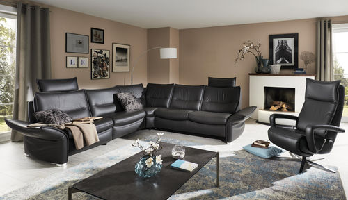 Divano letto - MR 250 - Musterring - contemporaneo / in pelle / con braccioli