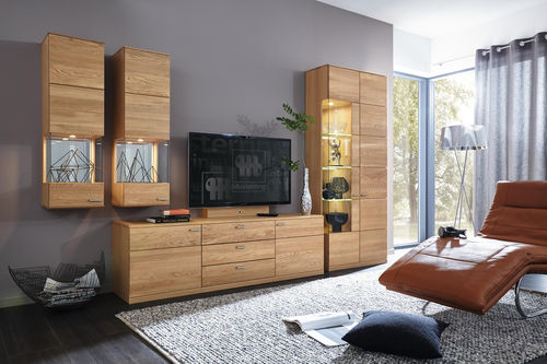 Parete attrezzata TV contemporaneo - KANTO - Musterring - in rovere / modulare / con ripiani