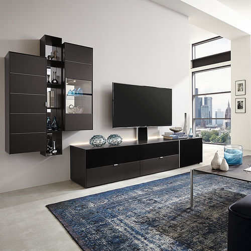 Parete attrezzata TV contemporaneo - Q-MEDIA - Musterring - in legno / in vetro / con vano contenitore