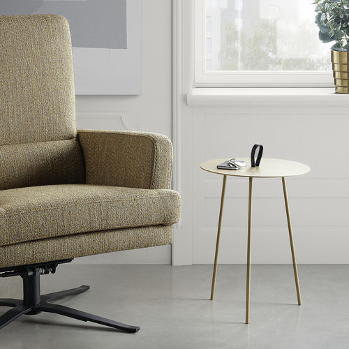 Tavolo d'appoggio contemporaneo - FABIA - Musterring - in rovere / con supporto in metallo / rotondo