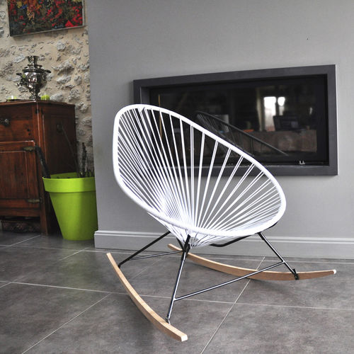 Poltrona design scandinavo - Acapulco - BOQA - in lino / in pelle / in PVC
