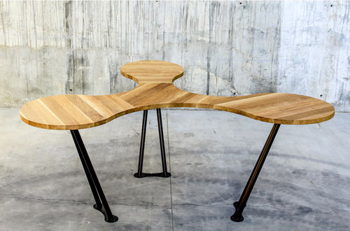 Tavolo da riunione design originale - TR&Egrave;FLE - qowood - in legno massiccio / per ufficio