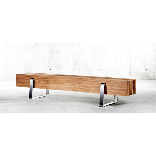 Panca contemporanea - qowood - in rovere / in pino / in acciaio inossidabile