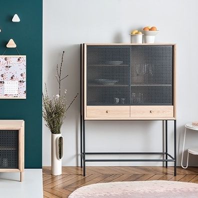 Credenza con alzata contemporanea - GABIN   - Harto - in rovere / in MDF / impiallacciata in legno