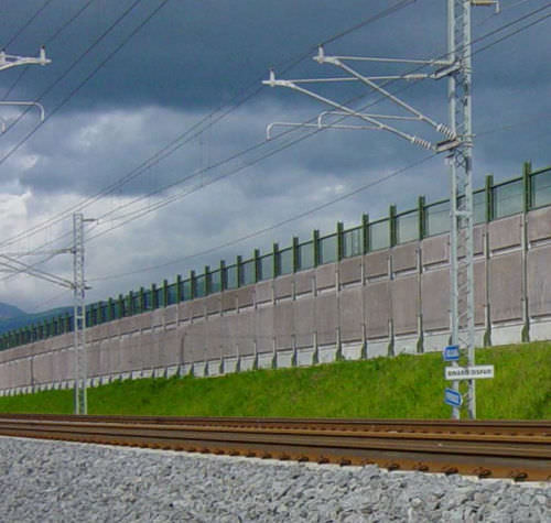 Barriera antirumore con pannelli modulari - CIR ambiente - in argilla / in cemento armato