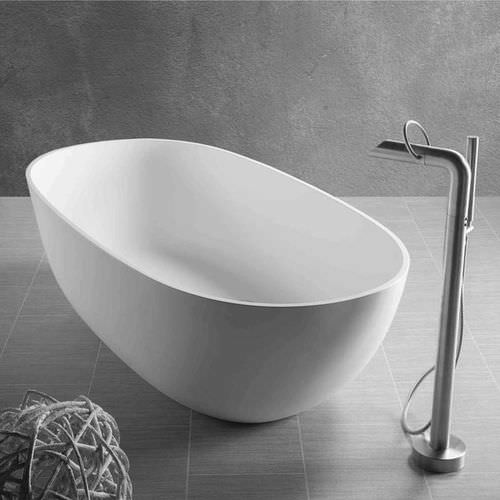 Vasca da bagno ovale - DUBAI - JEE-O GmbH - ad isola / in quarzo composito / bianca