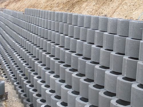 Blocco di calcestruzzo forato - LOCKSTONE  - Phi Group - per muro di contenimento / facciavista