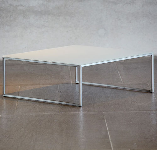 Tavolino basso contemporaneo - LUX - Jankurtzmöbel - in legno laccato / impiallacciato in legno / in acciaio