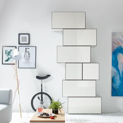 Parete attrezzata per soggiorno contemporanea - TO GO - NOW! By Hülsta - in legno laccato / con contenitore