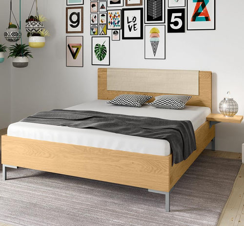 Letto matrimoniale - TIME - NOW! By Hülsta - contemporaneo / con testiera imbottita / in legno laccato