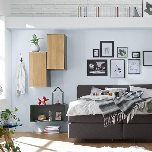 Comodino contemporaneo - TO GO - NOW! By Hülsta - in legno laccato / rettangolare / con contenitore