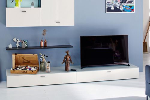Mobile porta TV contemporaneo - NO.14 - NOW! By Hülsta - lowboard / in legno laccato / bianco