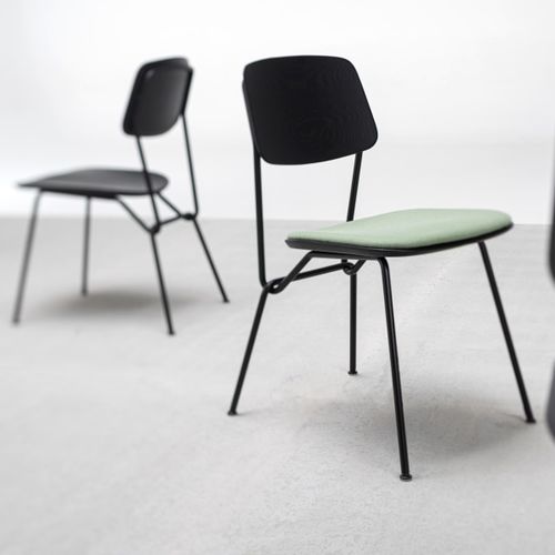 Sedia contemporanea - STRAIN / UNSTRAIN - prostoria - da interno / in pelle / in legno massiccio