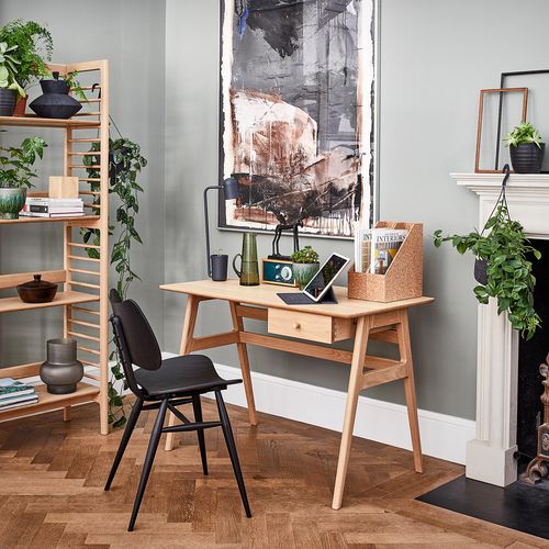 Scrivania contemporanea - BALLATTA - ercol - in rovere / con contenitore / per lo smartworking