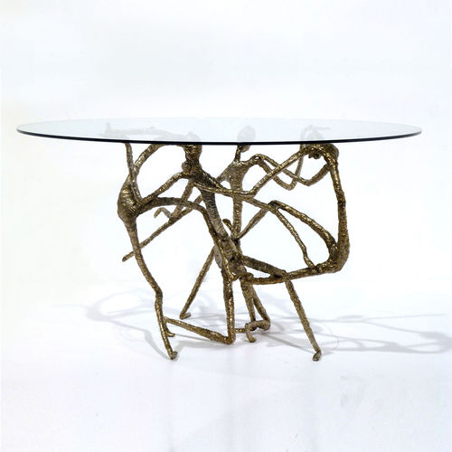 Tavolo da pranzo design originale - HUMAN - Amu- Inspiration Design - in vetro / in metallo / rotondo