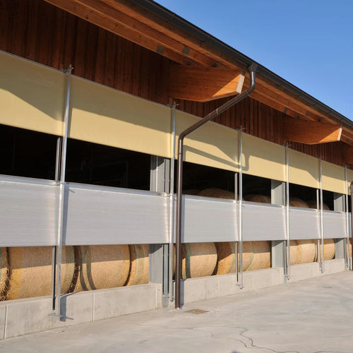 Pannello paravento in alluminio - Lubratec®  - Huesker - in acciaio inossidabile / in tessuto / industriale