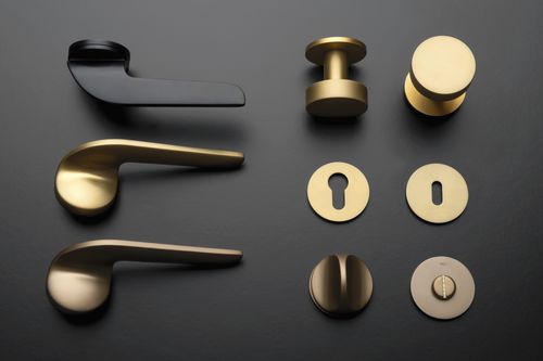 Maniglia per porta - UP&DOWN - M&T 1997, a.s. - in ottone / moderna / per uso residenziale