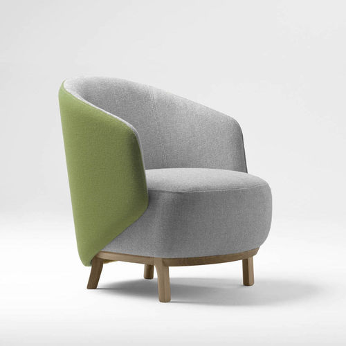 Poltrona contemporanea - Concha - Bosc - in tessuto / in faggio / colore personalizzabile