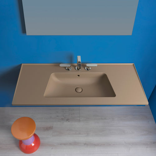 Lavabo integrato - BLOOM 120 - FLAMINIA - sospeso / consolle / in ceramica