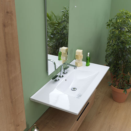 Lavabo integrato - BLOOM 105 - FLAMINIA - sospeso / consolle / in ceramica