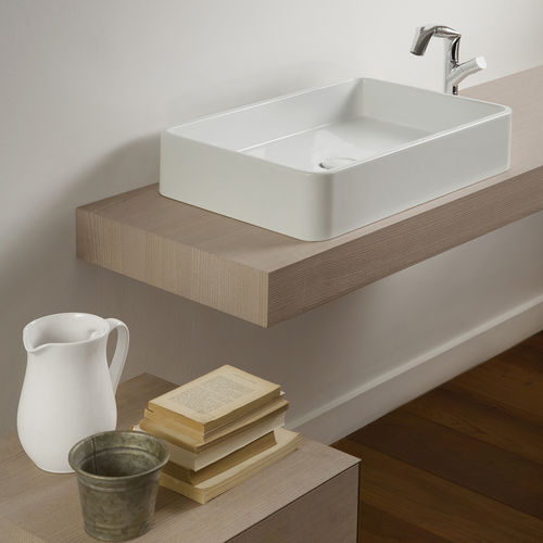 Lavabo da appoggio - MINIWASH 60 - FLAMINIA - in ceramica / bicolore / lucido