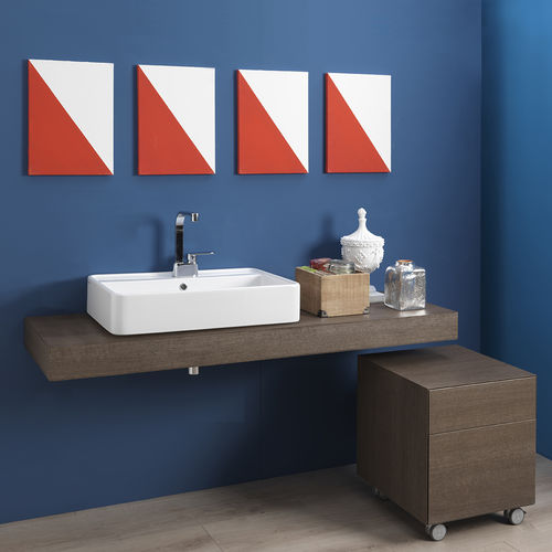 Lavabo da appoggio - MINIWASH 60 - FLAMINIA - in ceramica / bicolore / lucido