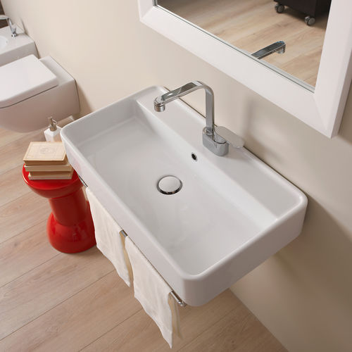 Lavabo sospeso - MINIWASH 75 - FLAMINIA - in ceramica / bicolore / lucido