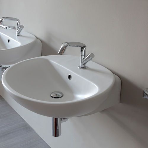 Lavabo da appoggio - NUDA 60 - FLAMINIA - in ceramica / lucido / ovale