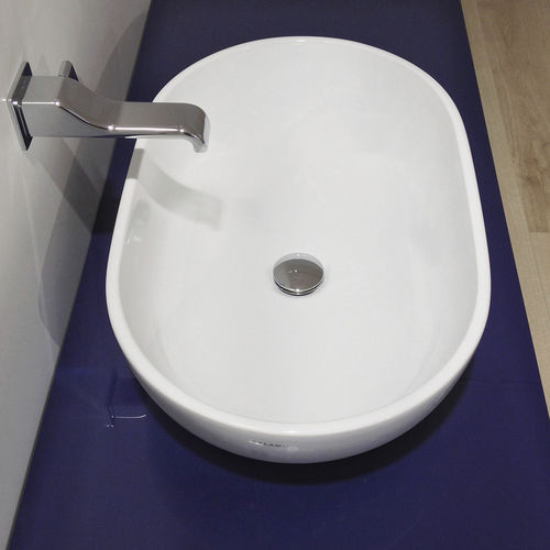 Lavabo da appoggio - PASS 62 - FLAMINIA - in ceramica / lucido / ovale