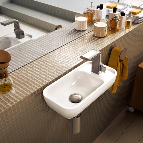 Lavabo sospeso - PASS 40×22 - FLAMINIA - in ceramica / lucido / rettangolare