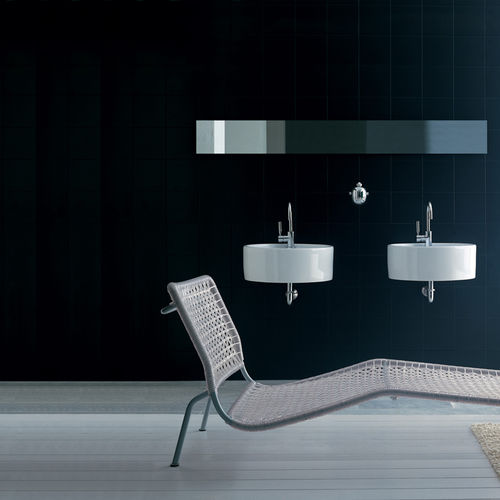 Lavabo sospeso - TWIN SET 52 - FLAMINIA - in ceramica / lucido / doppio