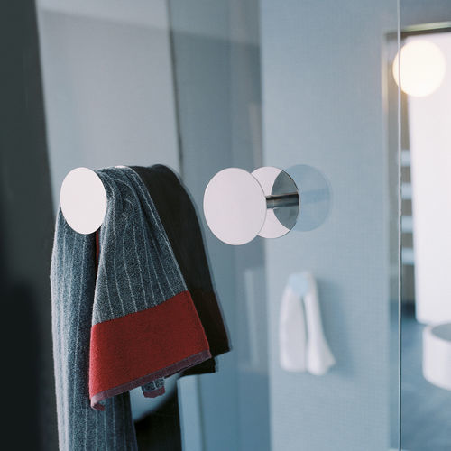 Appendiabiti da parete contemporaneo - HOOP   - FLAMINIA - in ottone cromato / individuale / da bagno