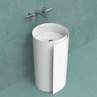 Lavabo autoportante - MONOROLL - FLAMINIA - in ceramica / bicolore / lucido
