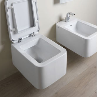 WC sospeso - NILE GOCLEAN® - FLAMINIA - in ceramica / di Patrick Norguet / per uso residenziale