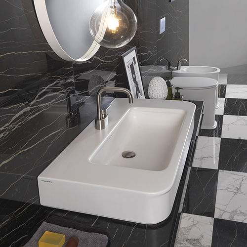 Lavabo sospeso - MA95L - FLAMINIA - in ceramica / lucido / finitura opaca