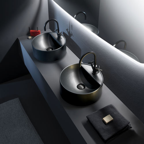 Lavabo da appoggio - TWINSET SLIM - FLAMINIA - in ceramica / lucido / rotondo