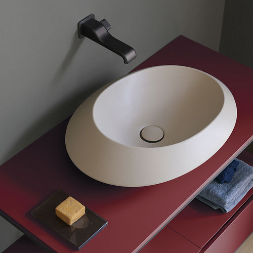 Lavabo da appoggio - SPIRE 58 - FLAMINIA - in ceramica / lucido / finitura opaca