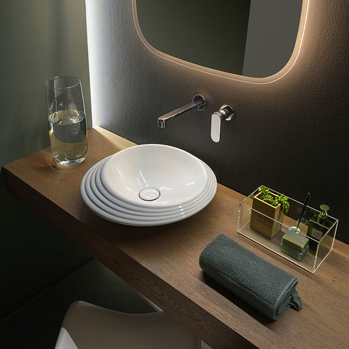 Lavabo da appoggio - SPIRE+ 48 - FLAMINIA - in ceramica / lucido / finitura opaca