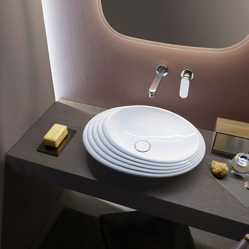 Lavabo da appoggio - SPIRE+ 58 - FLAMINIA - in ceramica / lucido / finitura opaca