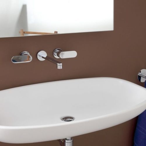 Miscelatore doppio comando per lavabo - ONE  - FLAMINIA - da parete / in metallo cromato / in ottone