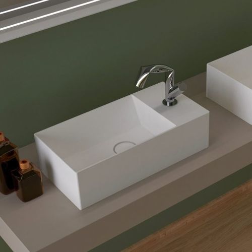 Lavabo da appoggio - APPLIGHT 5025 - FLAMINIA - in ceramica / rettangolare / 1 foro