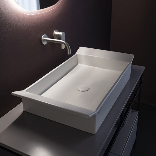Lavabo da appoggio - BX60A - FLAMINIA - in ceramica / rettangolare / senza foro