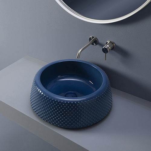 Lavabo da appoggio - FALALA - FLAMINIA - in ceramica / Made in Italy / rotondo