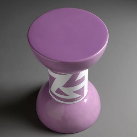 Sgabello moderno - ROCCHETTO DECORO 02 - FLAMINIA - in ceramica / con base in ceramica / con base centrale