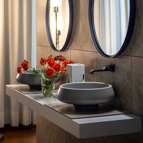 Lavabo da appoggio - HASU 44 - FLAMINIA - autoportante / in ceramica / Made in Italy